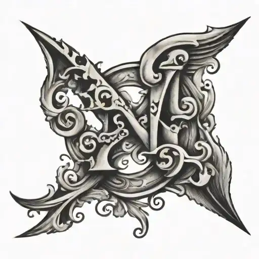 One Letter Two Words tattoo design idea