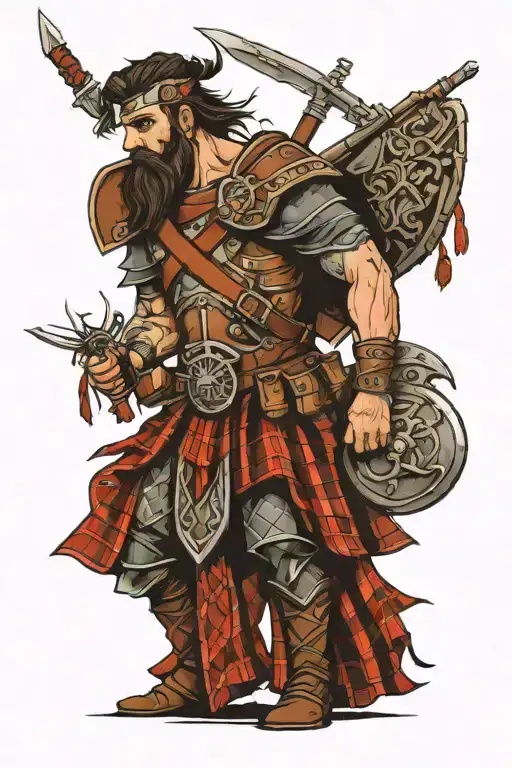 Scottish warrior tattoo design idea