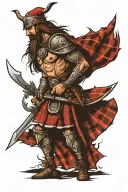 Scottish warrior tattoo design idea