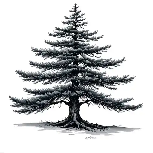 Evergreen Tree tattoo design idea