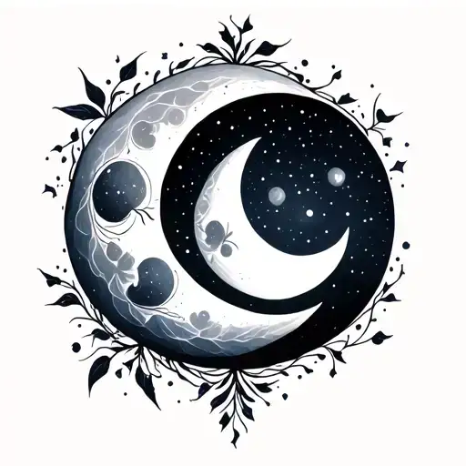 Moon tattoo design idea