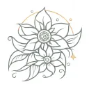 sun rain flower tattoo design idea