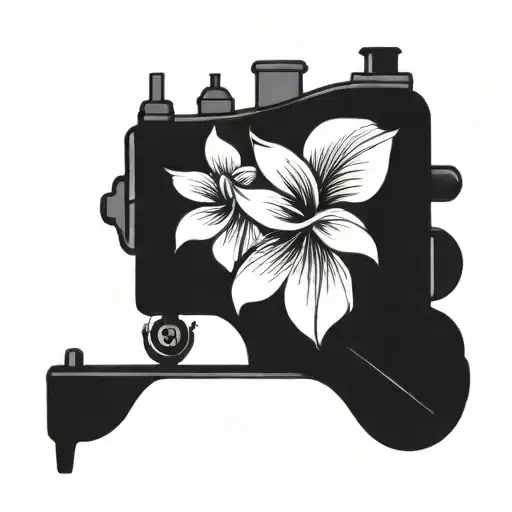 sewing machine hawaii plumeria tattoo design idea