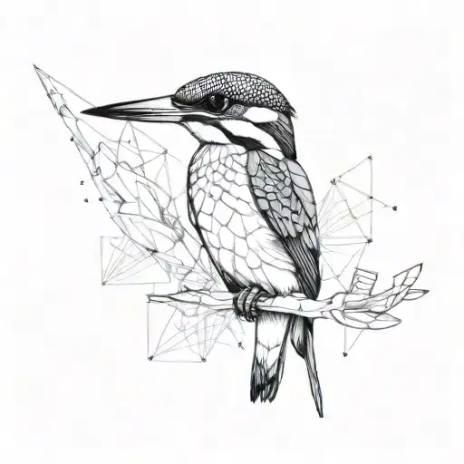 kingfisher flying away tattoo design idea