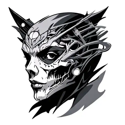 cyber sigilism black out tattoo tattoo design idea