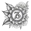 number seven draw a sunshine tattoo design idea