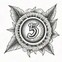 number seven draw a sunshine tattoo design idea