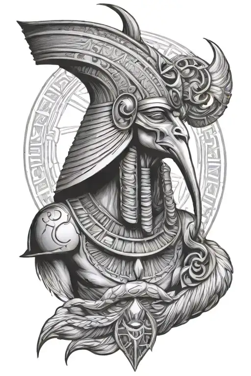 Egyptian thoth God tattoo design idea