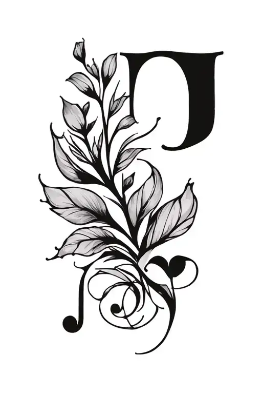J "loves" E in a line tattoo design idea