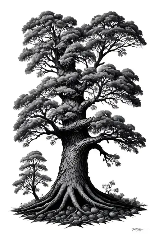 treaty oak revival tattoo design idea