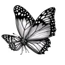 small butterflly with a trail leading to a bigger butterfly tattoo design idea