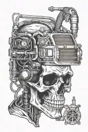 skull welder working tattoo design idea