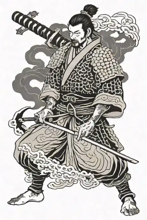 a ronin samurai tattoo design idea