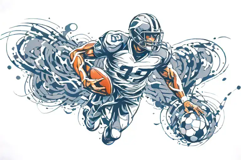 Football player tattoo design idea