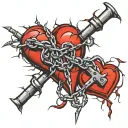 Barb wire heart tattoo design idea