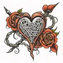 Barb wire heart tattoo design idea