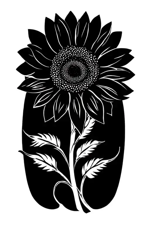 sunflower intertwined tattoo design idea