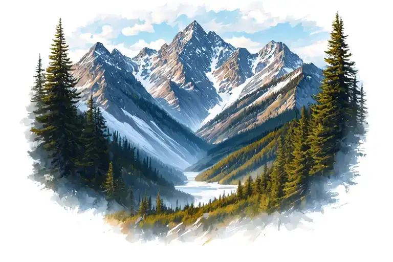 colorado mountains tattoo design idea