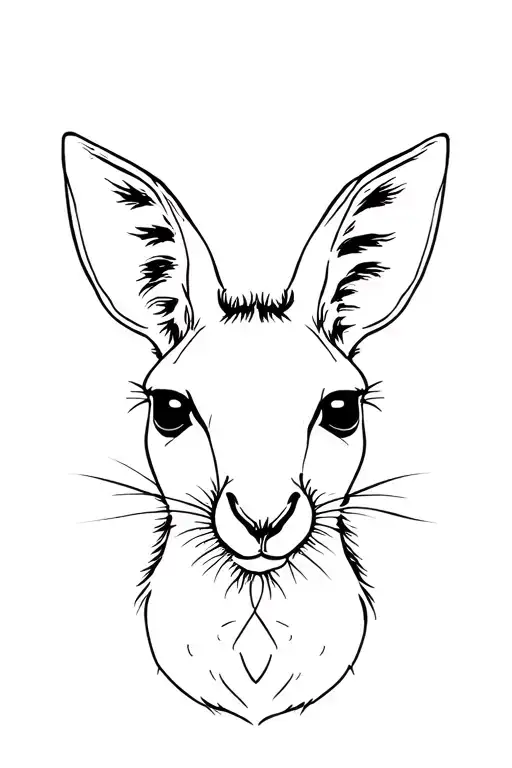 kangaroo face tattoo design idea