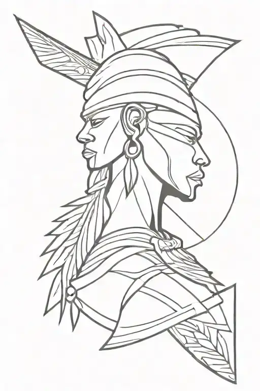 African warrior tattoo design idea