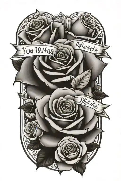 a roses with the words"You were my first hello and my hardest goodbye" tattoo design idea