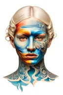nicolo machiavelli keep mask on own her face surrounded tattoo design idea