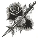 spider web,rose,sword,natural,original,different tattoo design idea