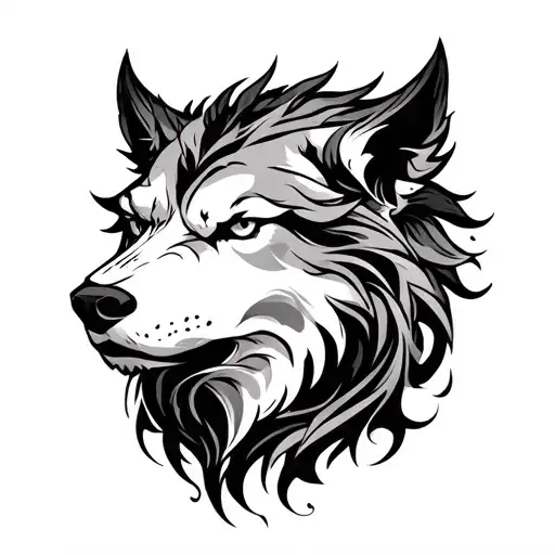 Hati And Skoll tattoo design idea