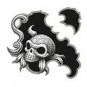 skull brass knuckles rose turtle swimming tattoo design idea