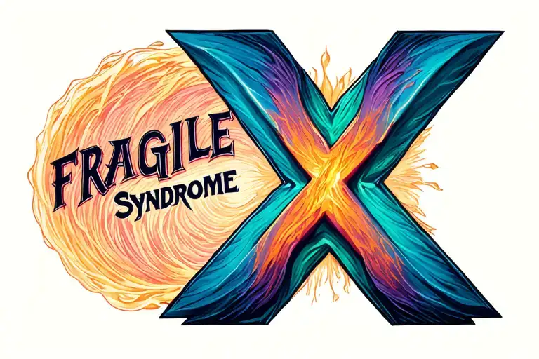 Fragile X syndrome symbol with name tattoo design idea