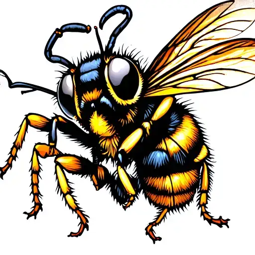 funny wasp tattoo design idea
