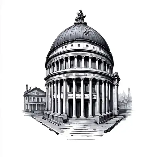 Roman Building tattoo design idea