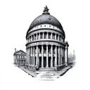 Roman Building tattoo design idea