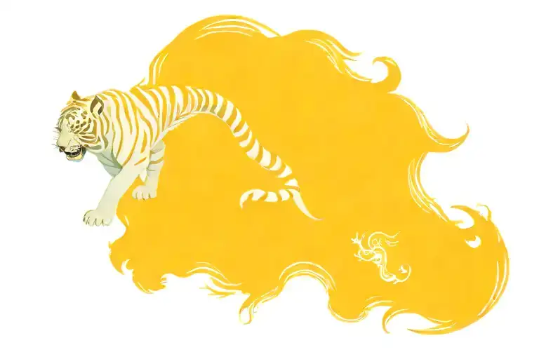 white tiger and blue dragon tattoo design idea