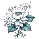 Creates a delicate floral composition with several flowers such as lotus tattoo design idea
