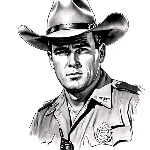 john wayne police tattoo design idea