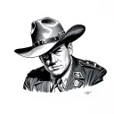 john wayne police tattoo design idea