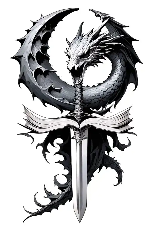 books memento mori velaris sword dragon crescent moon tattoo design idea