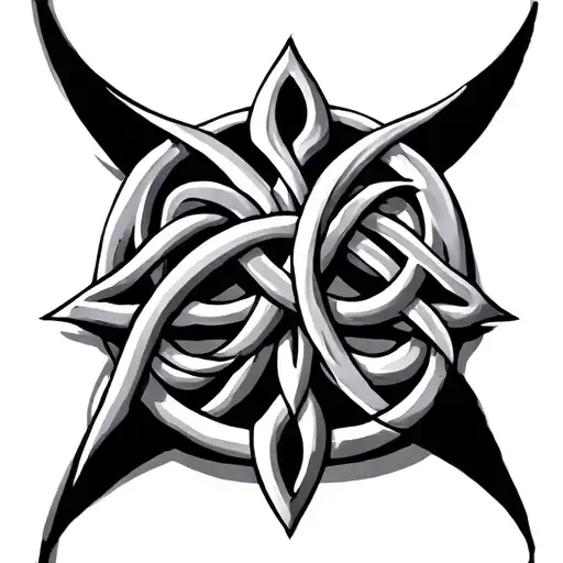 celtic symbols intertwined tattoo design idea
