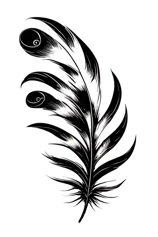 turkey feather tattoo design idea