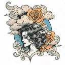 head in the clouds but my gravity's centered" tattoo design idea