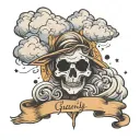 head in the clouds but my gravity's centered" tattoo design idea