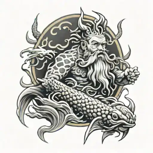 king neptune tattoo design idea