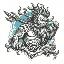 king neptune tattoo design idea