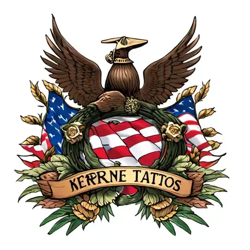 memorial for grandmother who was a Marine tattoo design idea