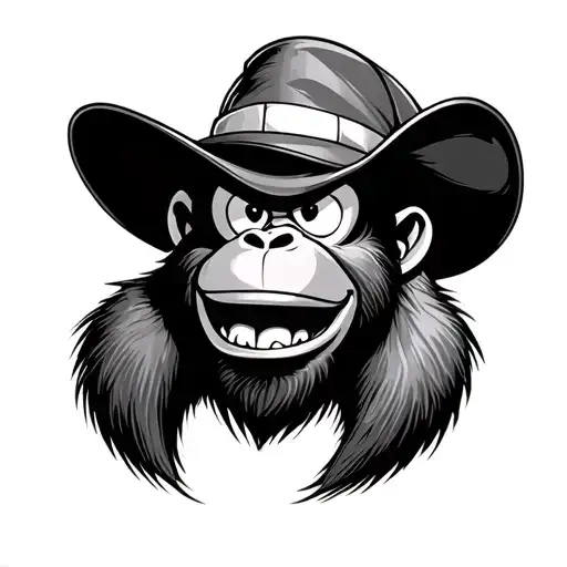 Diddy Kong, horny, broad grin tattoo design idea
