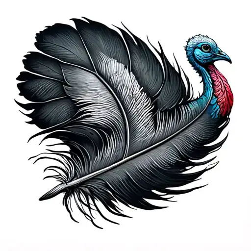 Turkey Feather tattoo design idea