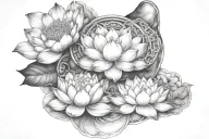 buddha lotus flower blooming tattoo design idea