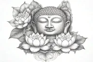 buddha lotus flower blooming tattoo design idea
