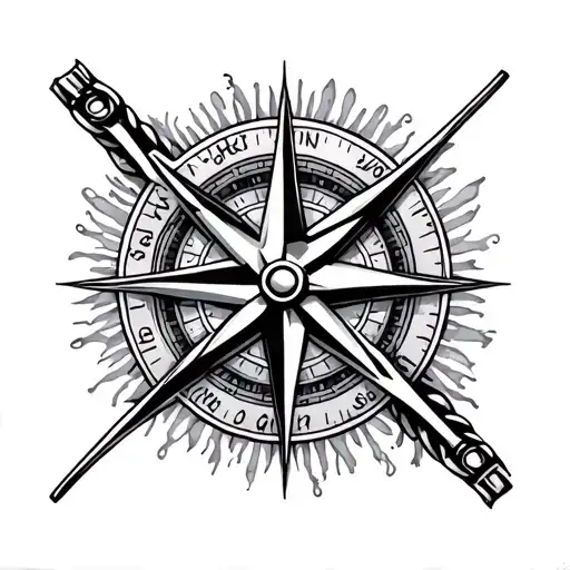 snowmobile compass rose tattoo tattoo design idea